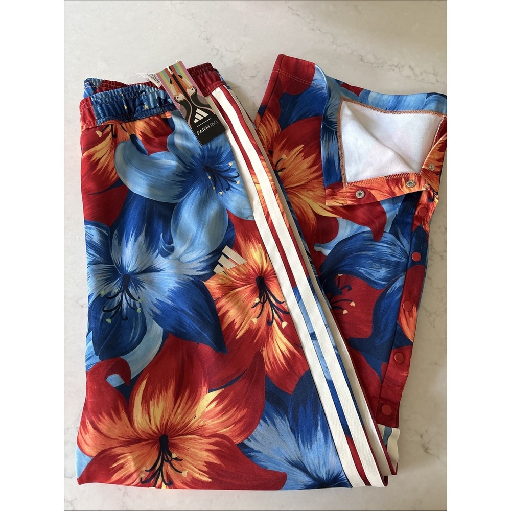Adidas x Farm Rio House Of Tiro Track Pant Blue Tactile KD4633 Women XS 3-Stripe